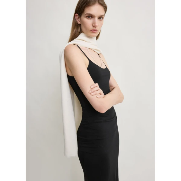 Toteme Draped slip dress in Black, view 4