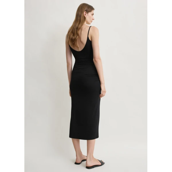 Toteme Draped slip dress in Black, view 5