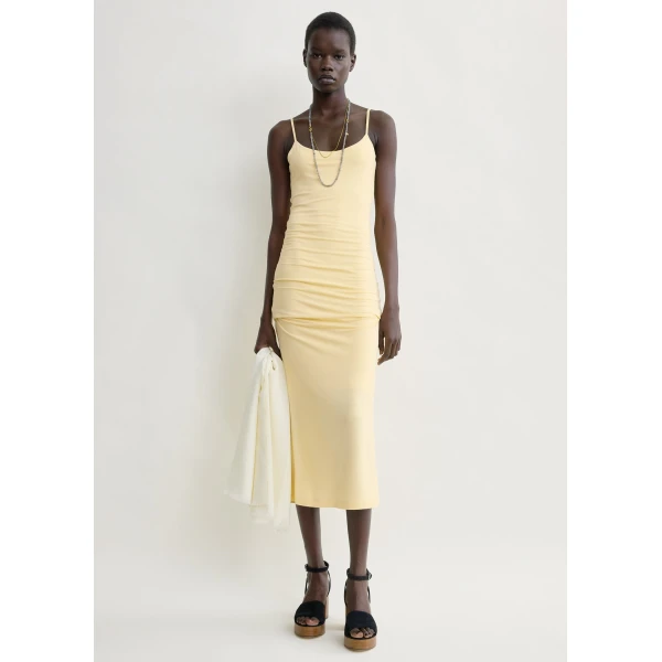 Toteme Draped slip dress in Buttercup, view 2