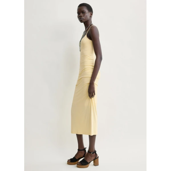 Toteme Draped slip dress in Buttercup, view 3