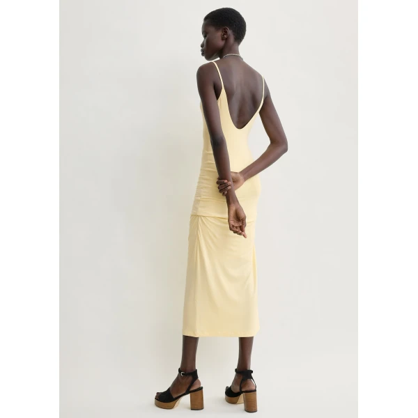 Toteme Draped slip dress in Buttercup, view 4