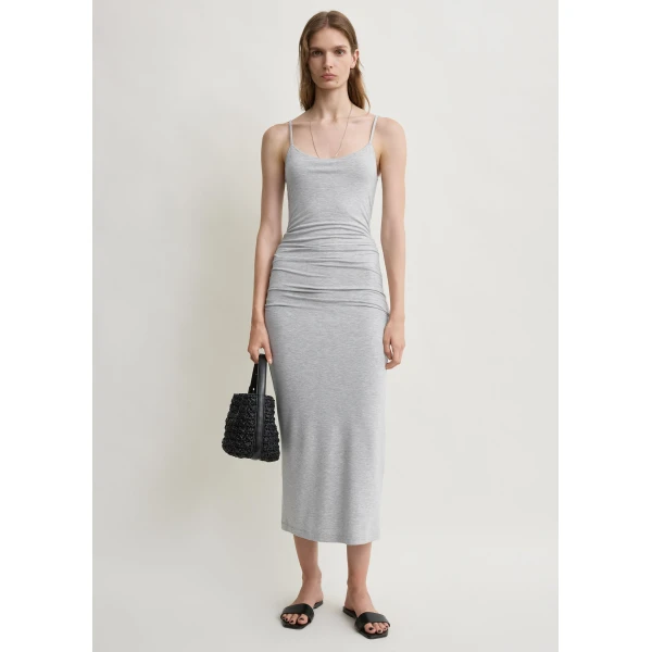 Toteme Draped slip dress pale grey mélange in Pale grey melange, view 2