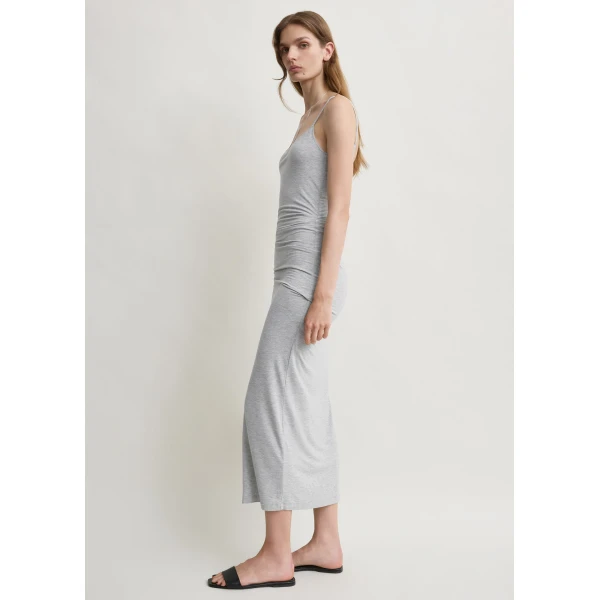 Toteme Draped slip dress pale grey mélange in Pale grey melange, view 3