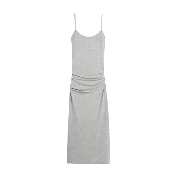 Toteme Draped slip dress pale grey mélange in Pale grey melange