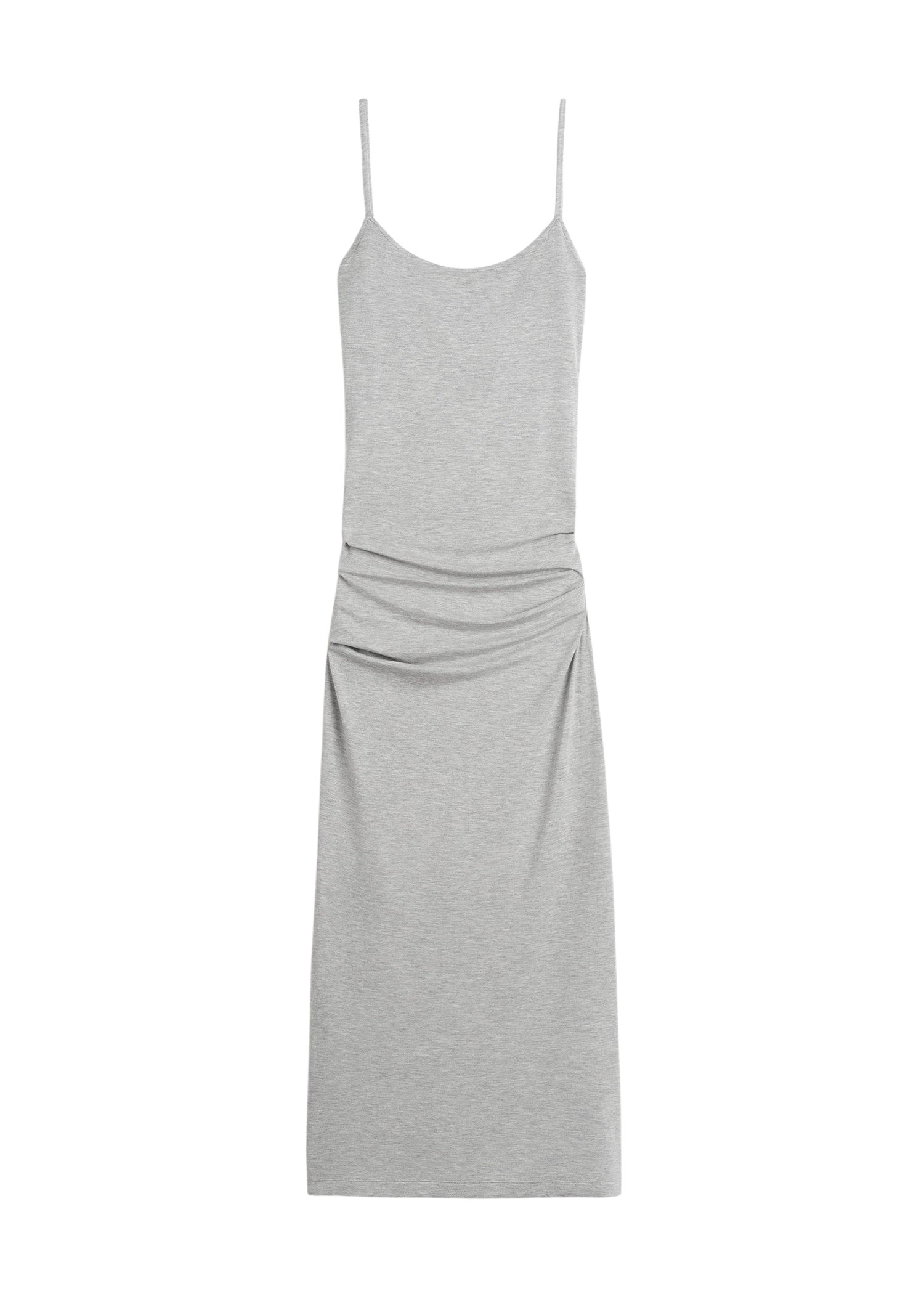 Totême Draped slip dress pale grey mélange in Pale grey melange - Dresses - Scandinavian Minimalist Luxury at Luxury Shoes 