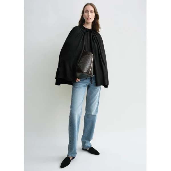 Toteme Drawstring cape in Black, view 2