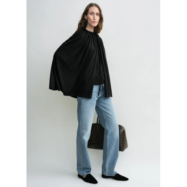 Toteme Drawstring cape in Black, view 3