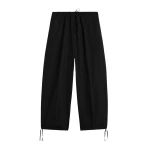 Toteme Drawstring cotton trousers in Black