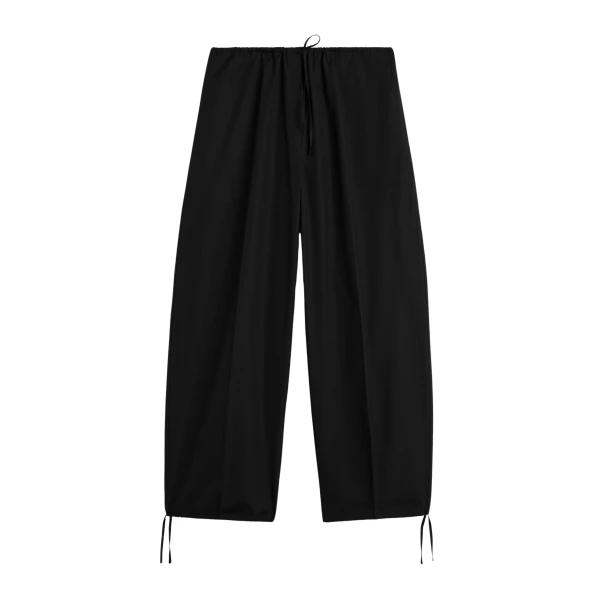 Toteme Drawstring cotton trousers in Black