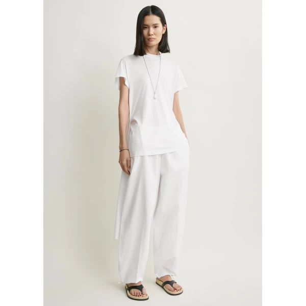 Toteme Drawstring cotton trousers in White, view 2