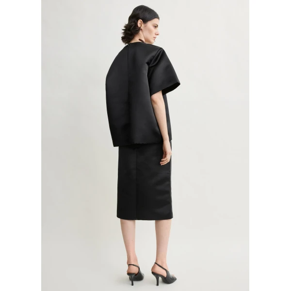 Toteme Duchess satin tee in Black Top, view 4