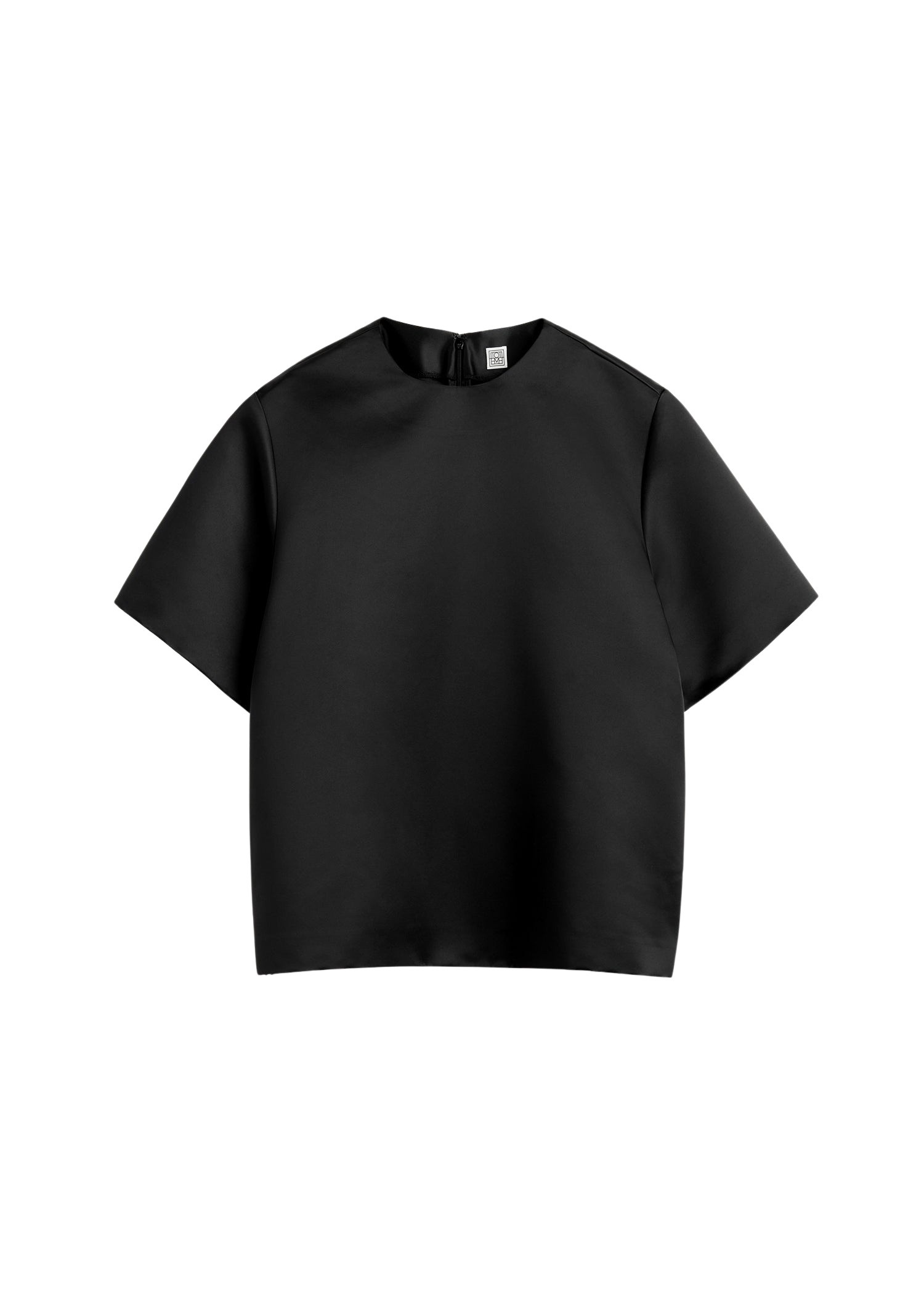 Toteme Duchess satin tee in Black Top