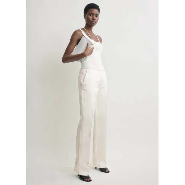 Toteme Easy raw edge trousers in White, view 2