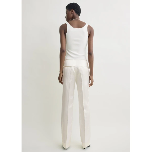 Toteme Easy raw edge trousers in White, view 4