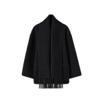 Toteme Embroidered scarf jacket in Black