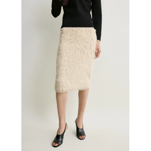 Toteme Feathered-jersey skirt in Eggshell, view 5