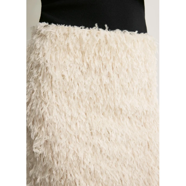 Toteme Feathered-jersey skirt in Eggshell, view 6