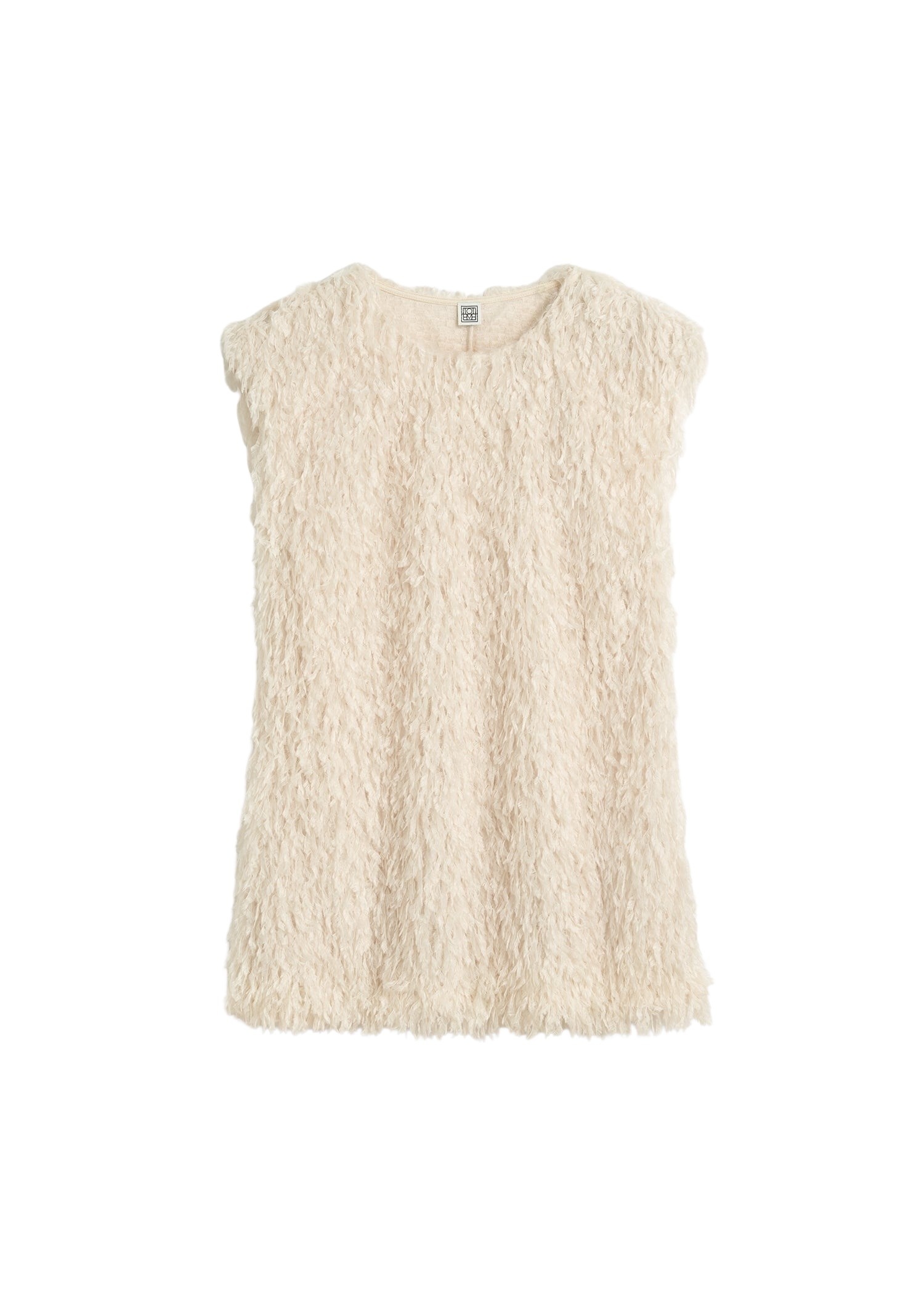 Toteme Feathered-jersey top in Eggshell
