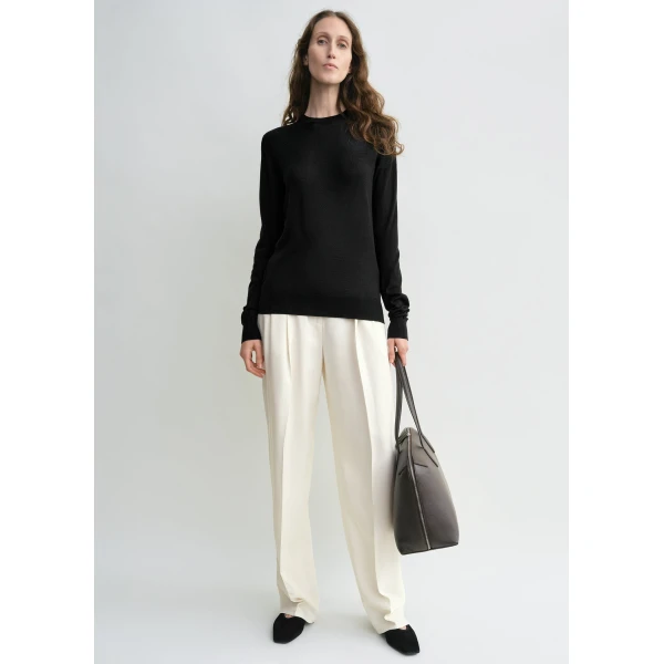 Toteme Fine crew knit in Black, view 2