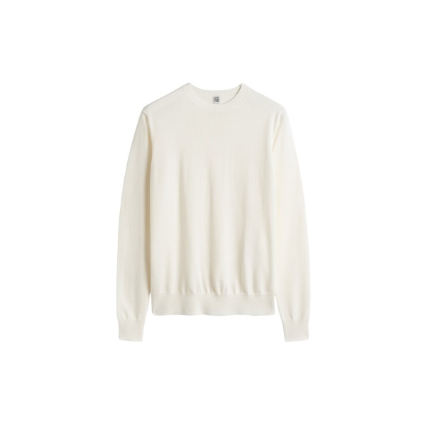 Totême Fine crew knit in Ecru - Knitwear - Scandinavian Minimalist Luxury at Luxury Shoes 