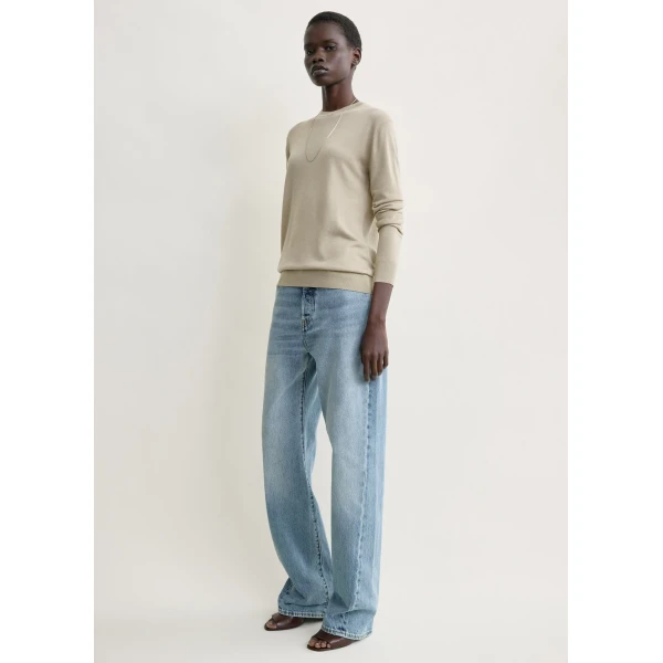 Toteme Fine crew knit in Fawn, view 2