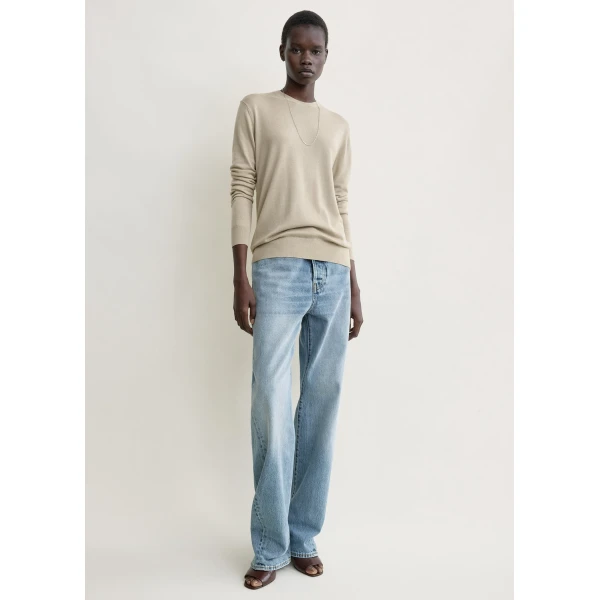 Toteme Fine crew knit in Fawn, view 3