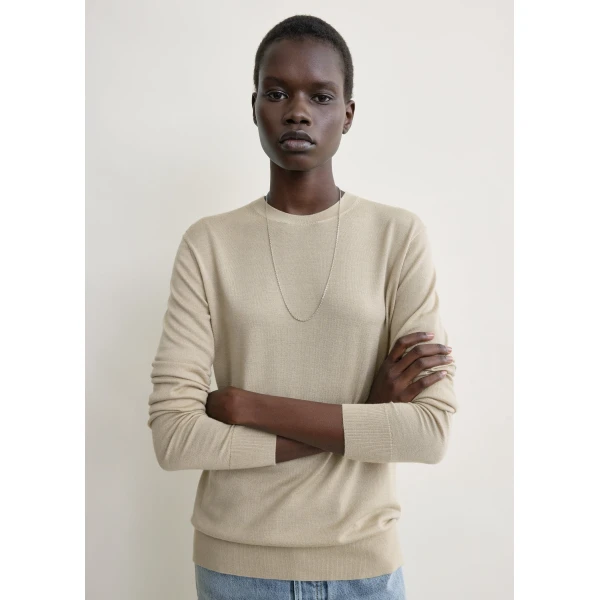 Toteme Fine crew knit in Fawn, view 5