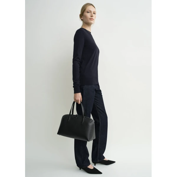 Toteme Fine crew knit in Midnight, view 3