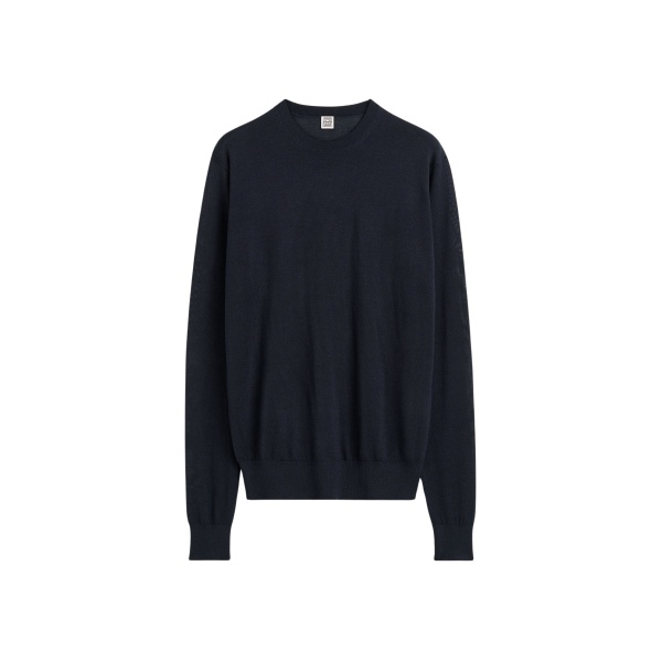 Totême Fine crew knit in Midnight - Knitwear - Scandinavian Minimalist Luxury at Luxury Shoes 