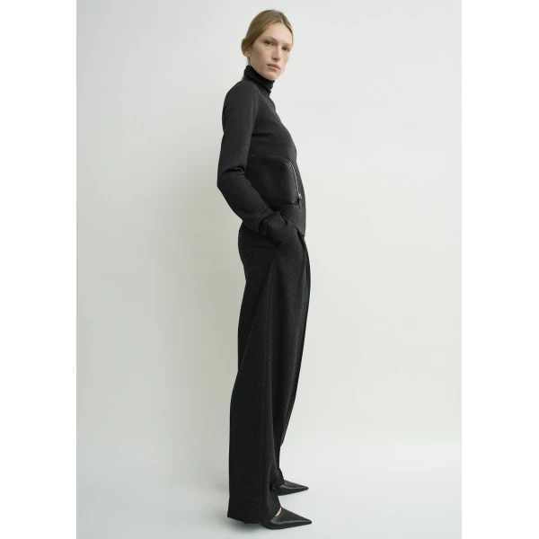 Toteme Fine turtleneck charcoal in Charcoal melange Knit, view 3