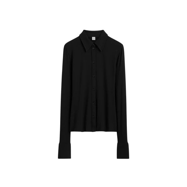 Toteme Fitted jersey shirt in Black