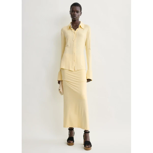 Toteme Fitted jersey shirt in Buttercup, view 2