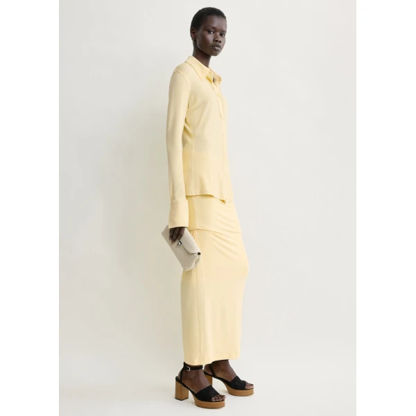 Toteme Fitted jersey shirt in Buttercup, view 3