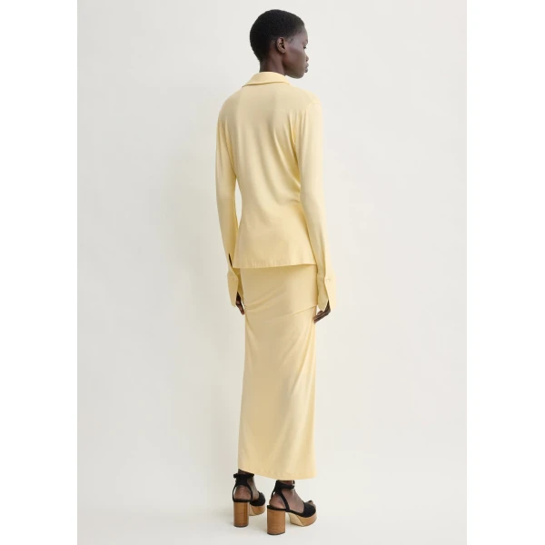 Toteme Fitted jersey shirt in Buttercup, view 4