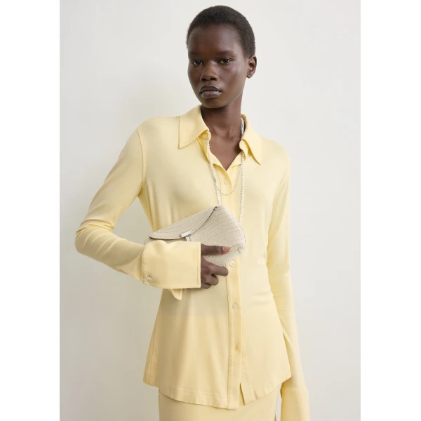 Toteme Fitted jersey shirt in Buttercup, view 5