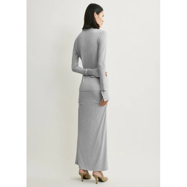 Toteme Fitted jersey shirt pale grey mélange in Pale grey melange, view 4