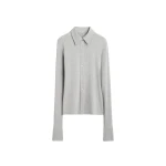 Toteme Fitted jersey shirt pale grey mélange in Pale grey melange