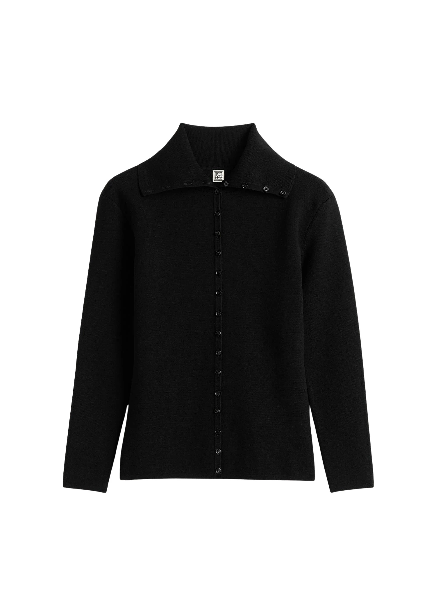 Toteme-Fitted-polo-cardigan-in-Black17472_nobg Toteme Fitted polo cardigan in Black