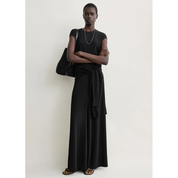 Toteme Flared jersey skirt in Black, view 2
