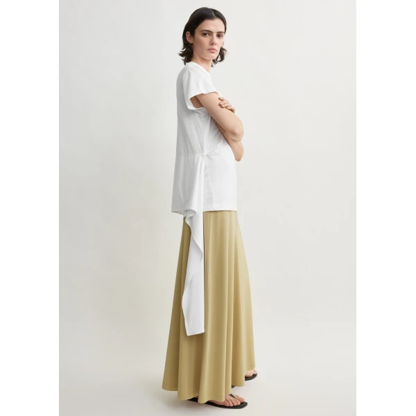 Toteme Flared jersey skirt in Chai, view 3