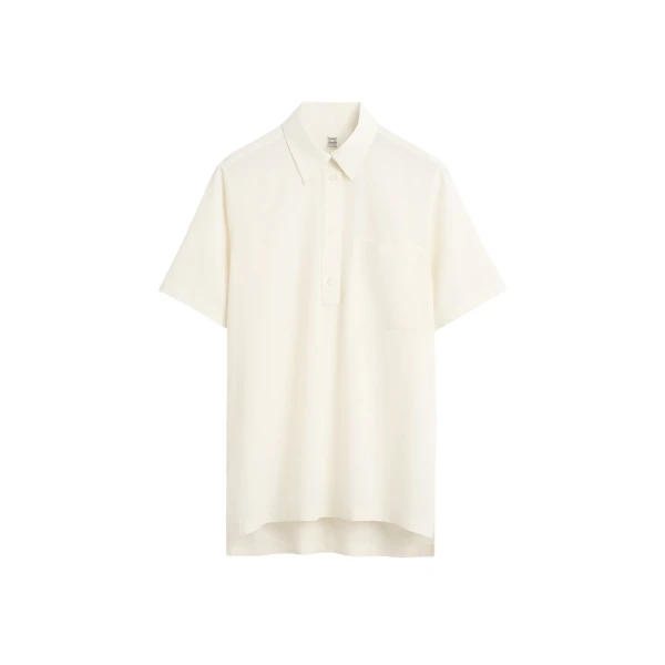 Toteme Fluid polo shirt in Ecru