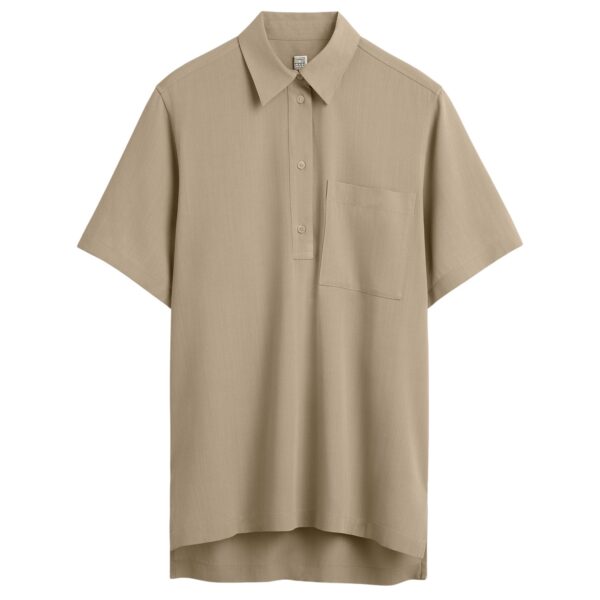 Toteme Fluid polo shirt in Overcast beige