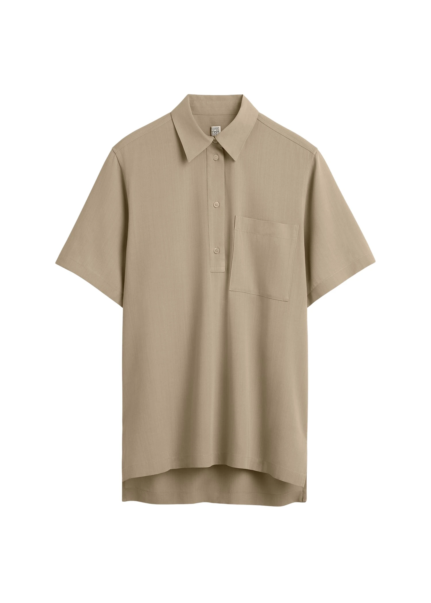 Toteme Fluid polo shirt in Overcast beige