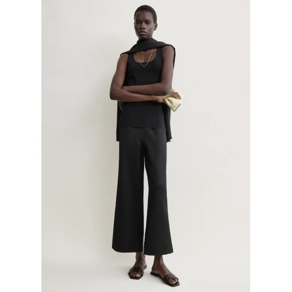 Toteme Fluid satin trousers in Black, view 2