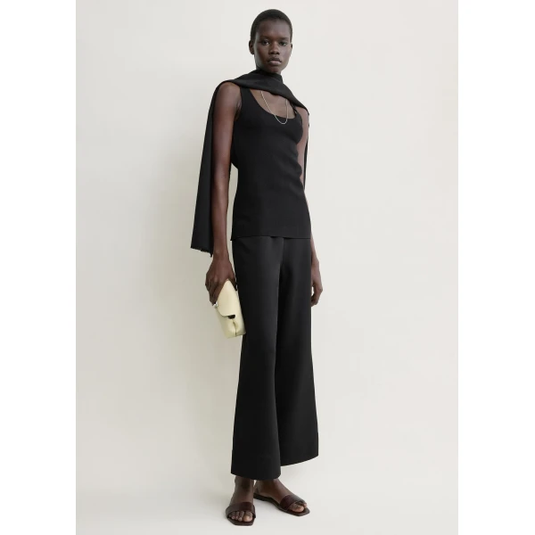 Toteme Fluid satin trousers in Black, view 3