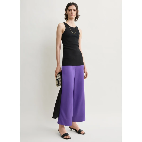 Toteme Fluid satin trousers in Violet, view 2