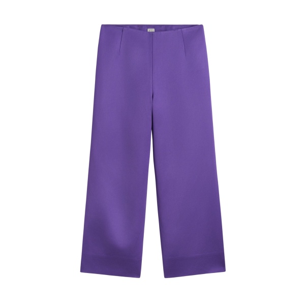 Totême Fluid satin trousers in Violet - Pants - Scandinavian Minimalist Luxury at Luxury Shoes 