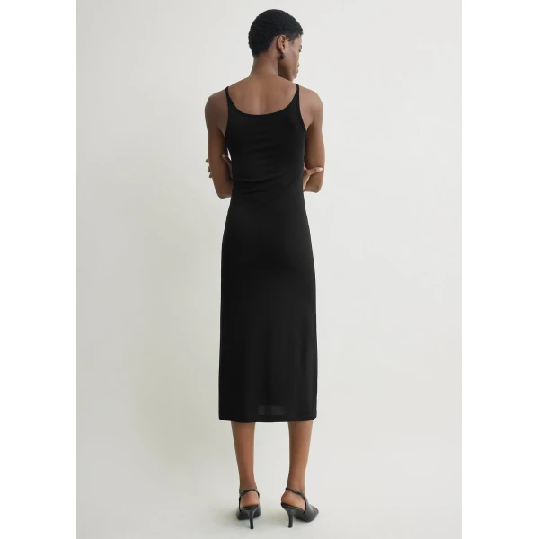 Toteme Fluid slip dress in Black, view 4