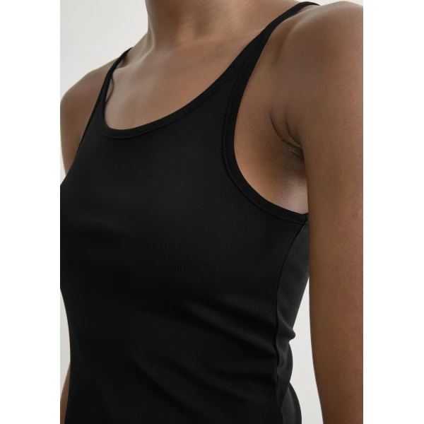 Toteme Fluid slip dress in Black, view 5