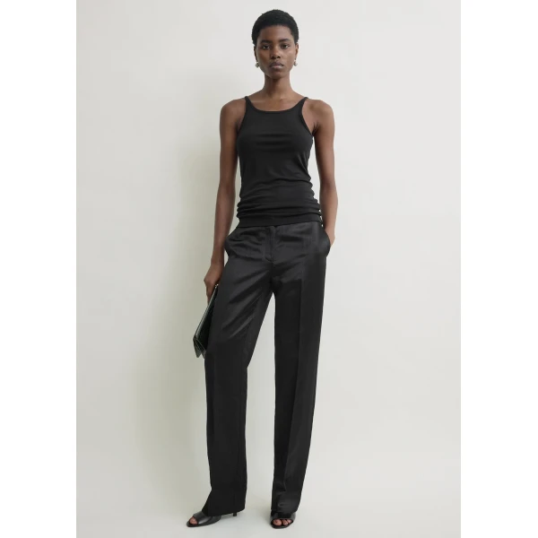 Toteme Fluid slip top in Black, view 2